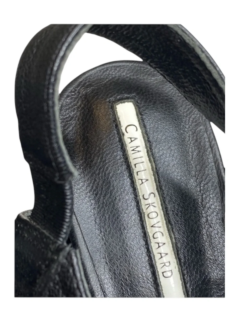 new Camilla Skovgaard  Ankle Strap Stiletto Platform Sandal Heel  Black 38.5 8
